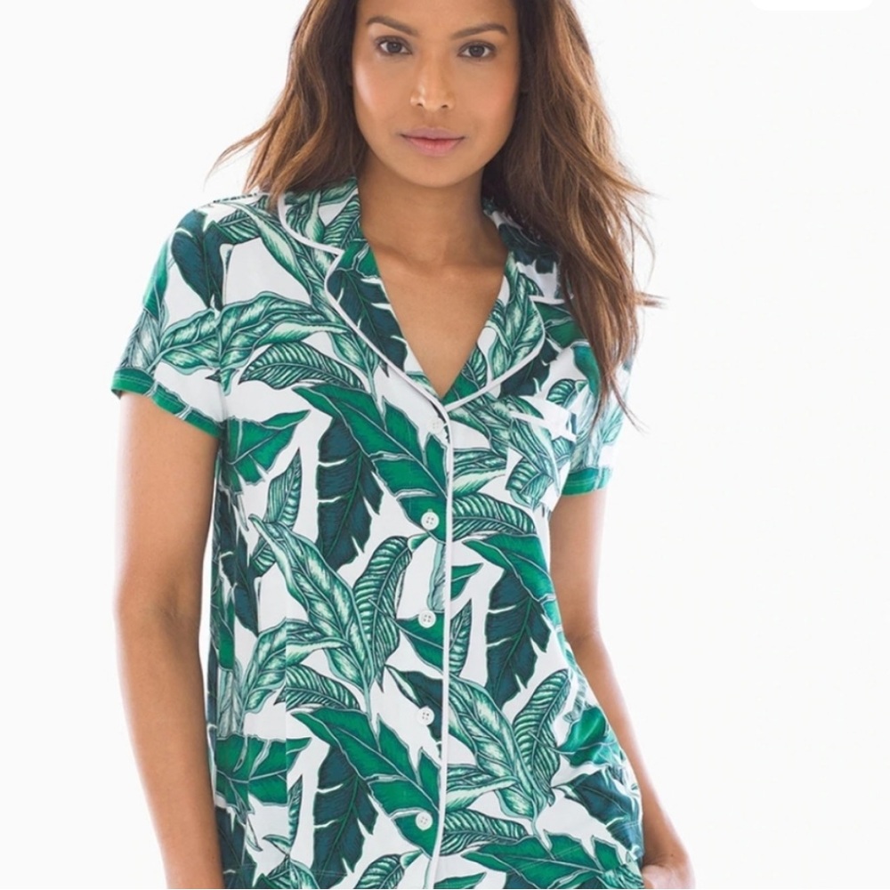 SOMA I Top Cool Nights Short Sleeve Pajama Size Large